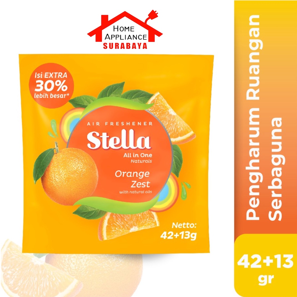 Stella Air Freshener ALL IN ONE ( AIO ) Pengharum Ruangan / Mobil 42+13Gr ( 55gr ) All Variant