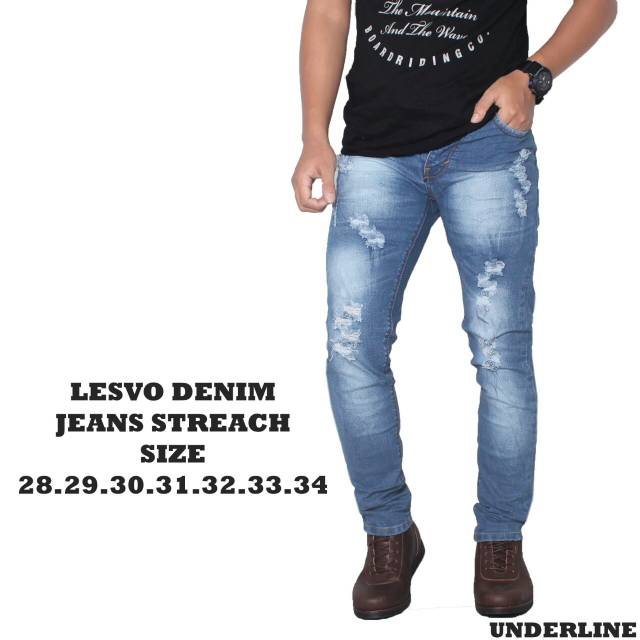 Skinny Celanajeans Celanapanjang Celanapria BH913 CELANA JEANS PRIA HITAM SLIMFIT SOBEK SOBEK COWOK