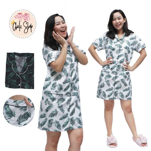 Baju Tidur Wanita/Cewek Dewasa Katun Motif Coco Daun Dst