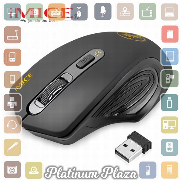 iMice Ergonomic Wireless Gaming Mouse 2000 DPI - Silent Version - Black`KZZP4S-