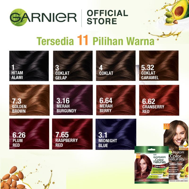 Garnier Color Naturals Express Hair Color - 6.26 Merah Plum (Cat / Pewarna Rambut Permanent)