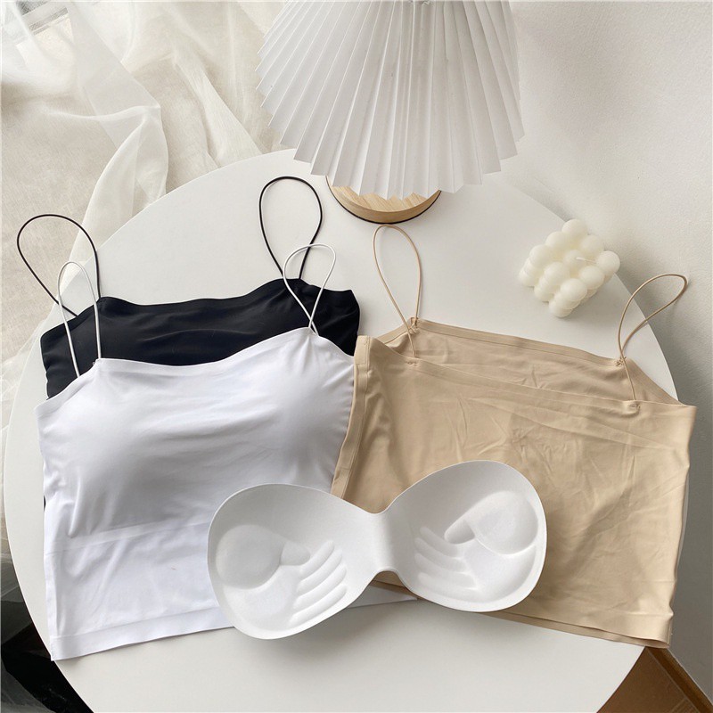 GO! BR502 Tanktop korea seamless spaghetti strap tank top dalaman wanita pakaian bralette bra bh COD