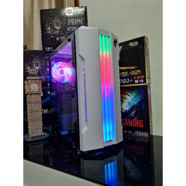 Pc gaming intel core i5  ssd 120 gb vga 2 gb  monitor 19 in siap pakai