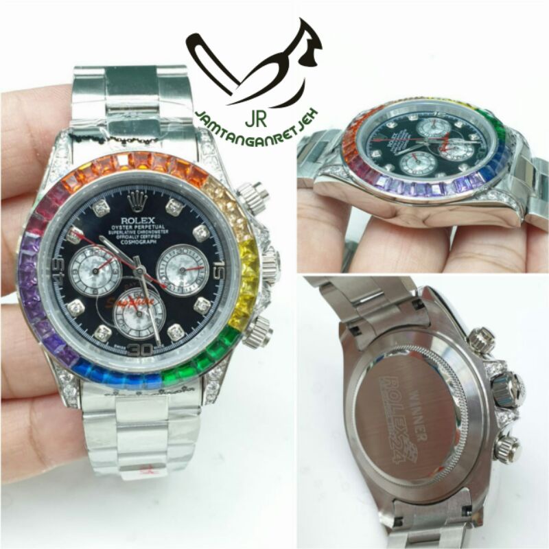 jam tangan pria rolex daytona crono batre kualitas original