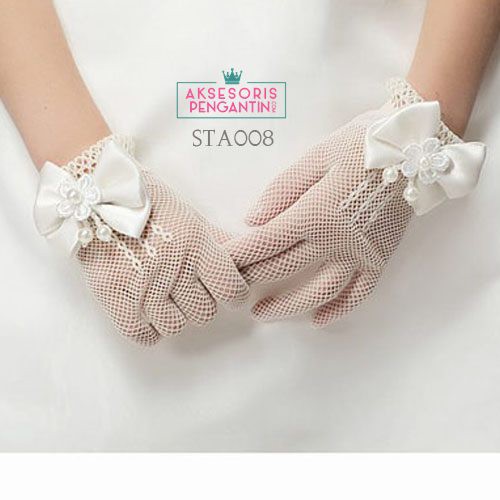 [STOCK TERBATAS] SARUNG TANGAN ANAK CHILD WEDDING GLOVES AKSESORIS WANITA STA008