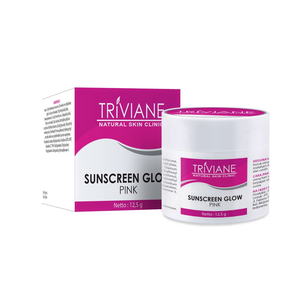 Triviane Sunscreen Glow Pink 12.5gr Original / Tabir Surya Pencerah BPOM Aman