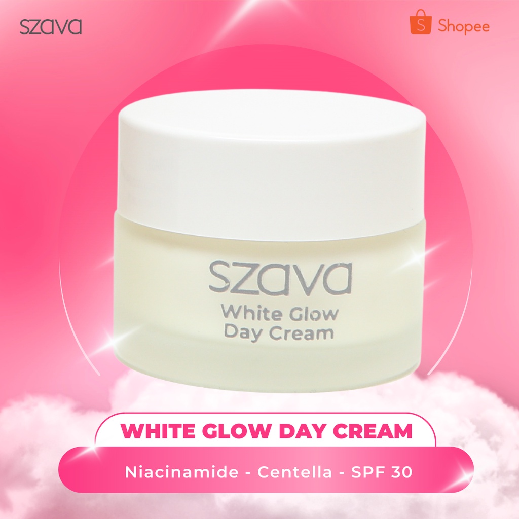 Szava Whiteglow Day Cream - Pelembab Krim Pagi Pencerah Pemutih Kulit Wajah Untuk Kulit Kering