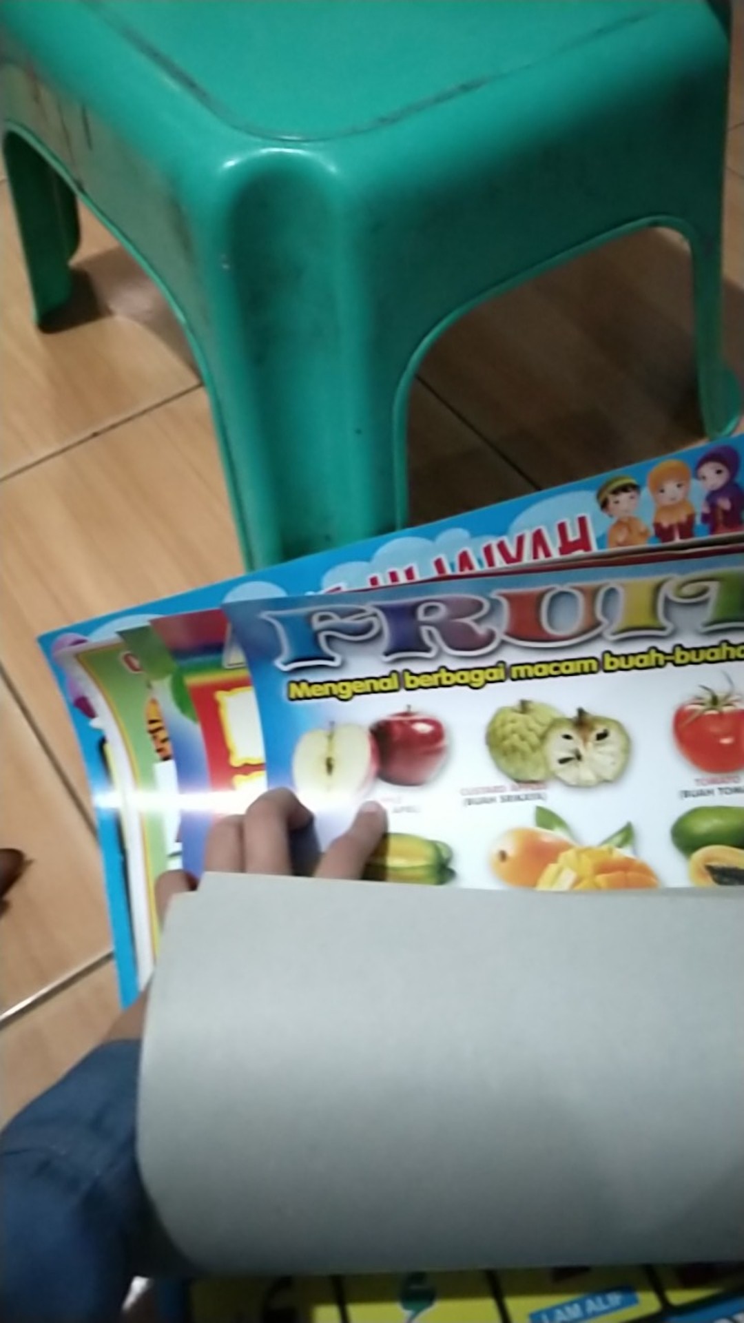 5 Pcs Poster Edukasi Anak/poster Huruf Angka Hijaiyah Buah-buahan Dan Hewan