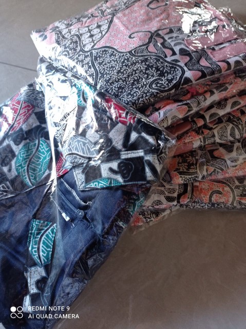 Batik Wanita Asj Sa Hrb026 Kenongo Kemeja Tosca Pendek / Atasan Batik Wanita