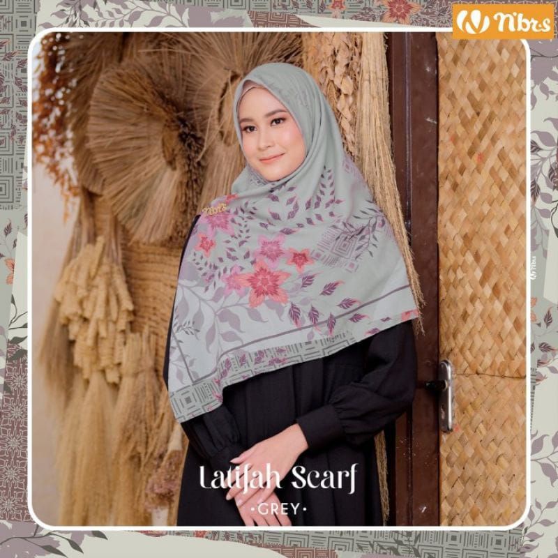 HIJAB SEGIEMPAT MOTIF LATIFAH SCARF NIBRAS