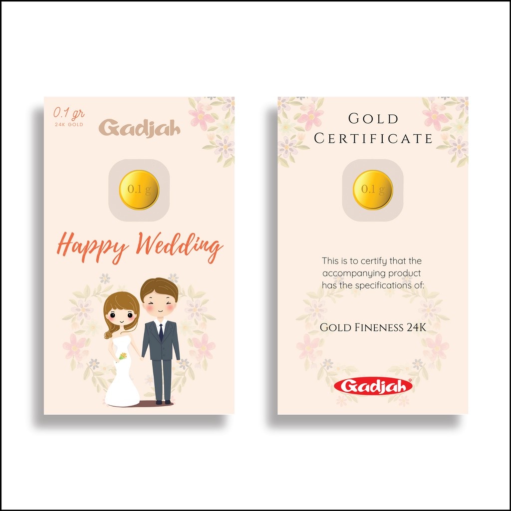 LM 0.1 gr &quot;Happy Wedding&quot; - Toko Emas Gadjah