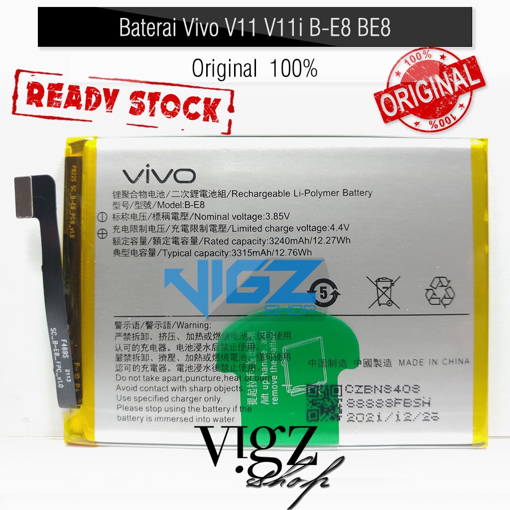 Baterai Vivo V11 V11i B-E8 BE8 Original 100%