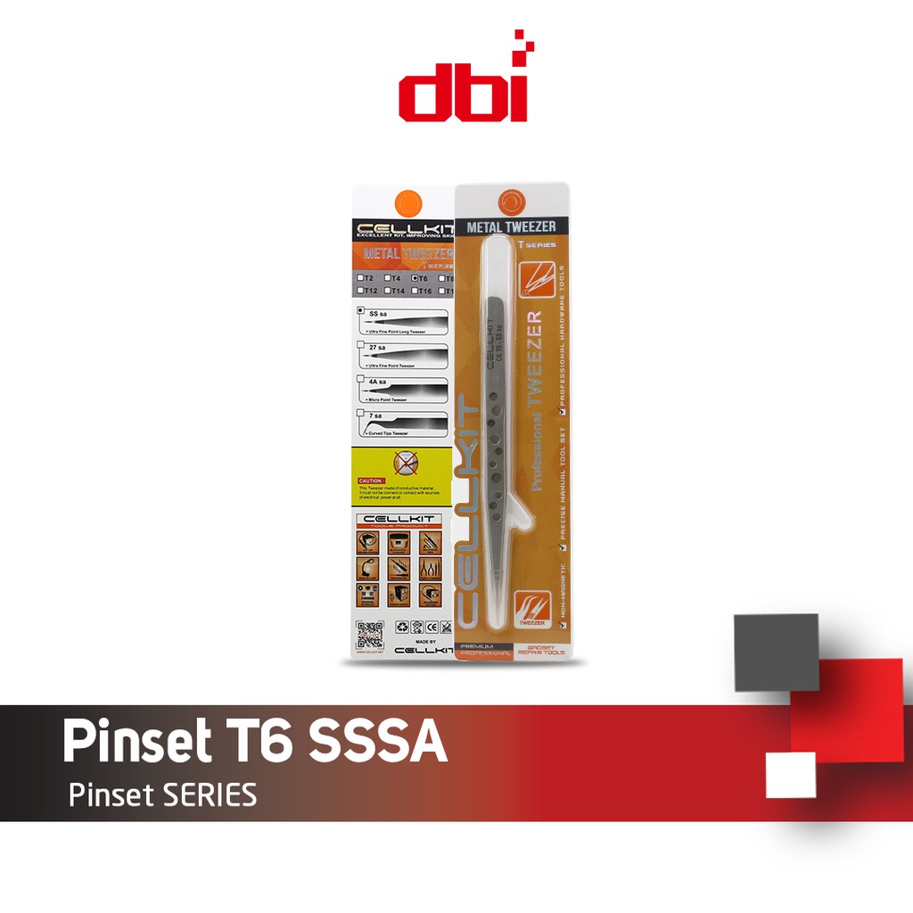 Pinset Lurus Stainless Steel CELLKIT T6 SSSA