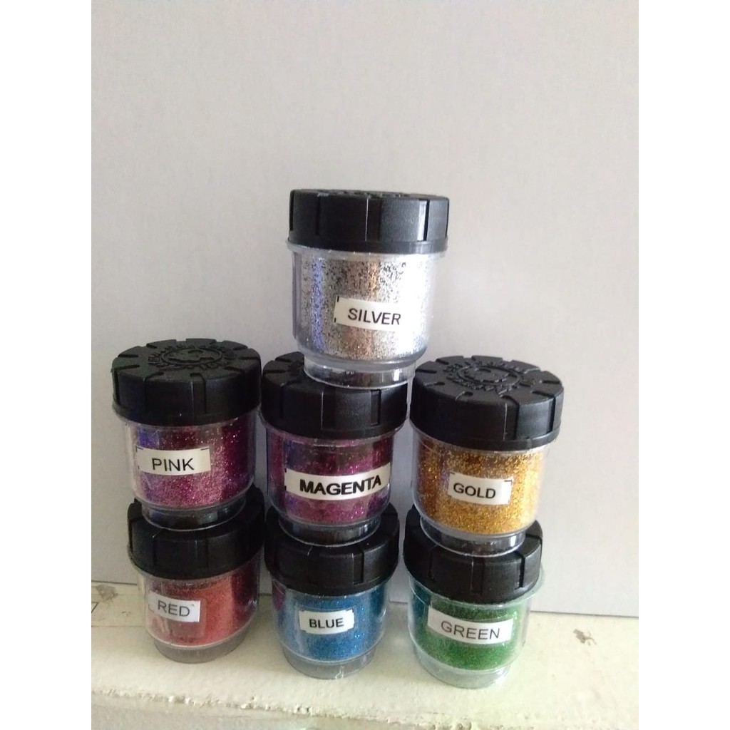 

ASTURO 20cc POWDER GLITTER 6gr untuk prakarya - art - dekor hias acara ultah - Natal - pesta gliter perayaan Souvenir