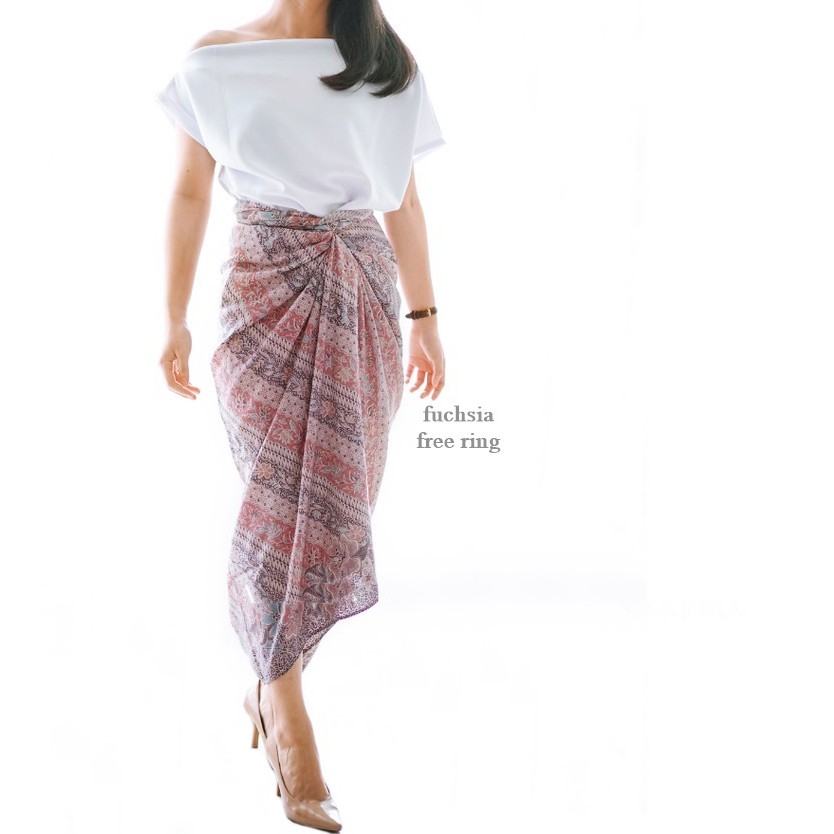 rok lilit batik / rok lilit batik wanita modern / rok lilit batik wanita modern jumbo/ fuchsia rok l