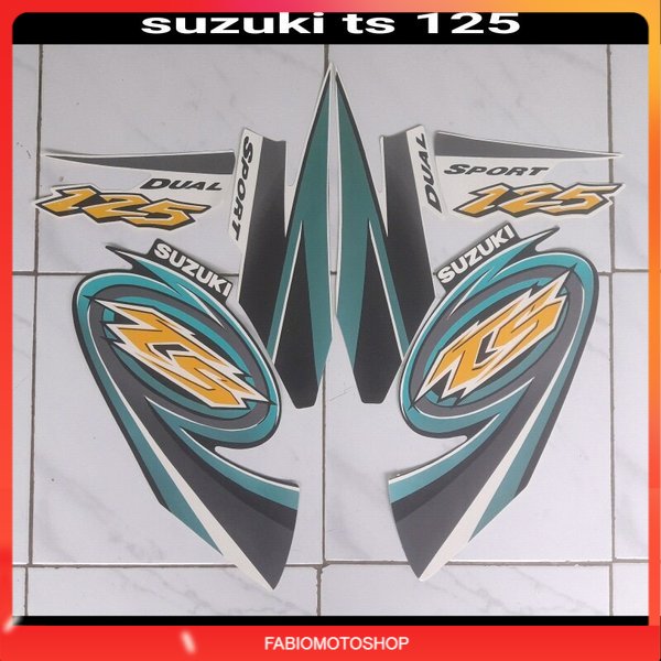 stiker body motor suzuki ts 125 hitam-biru