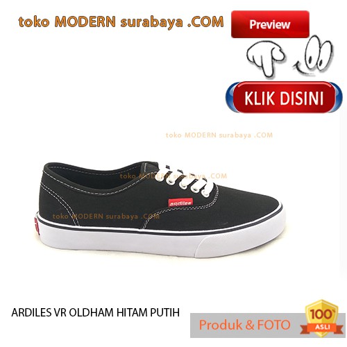 ARDILES VR OLDHAM HITAM PUTIH Sepatu Sekolah Casual Sneakers