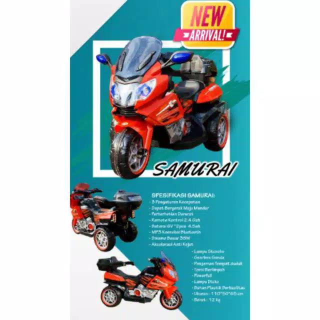 MOTOR AKI NEW SAMURAI DENGAN MENGGUNAKAN REMOTE~MAINAN MOTOR AKI  ANAK ~MAINAN MOTOR AKI