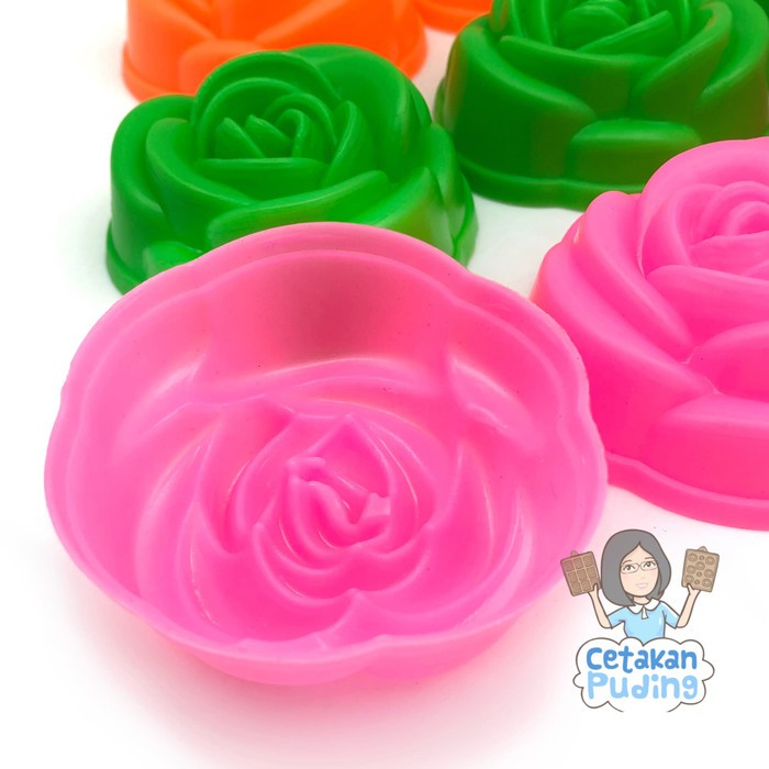 PROMO 1 SET CETAKAN PUDING PLASTIK BENTUK MAWAR UK SEDANG (ISI 12PCS) 