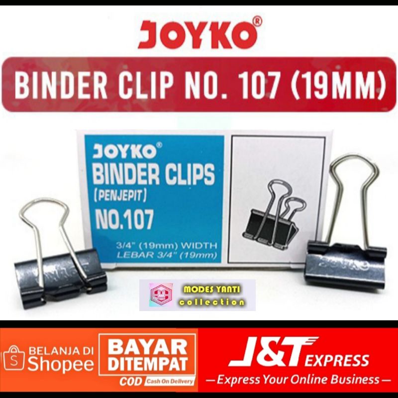 

Penjepit Kertas/Binder Clips JOYKO No.107 - Lebar 19 mm