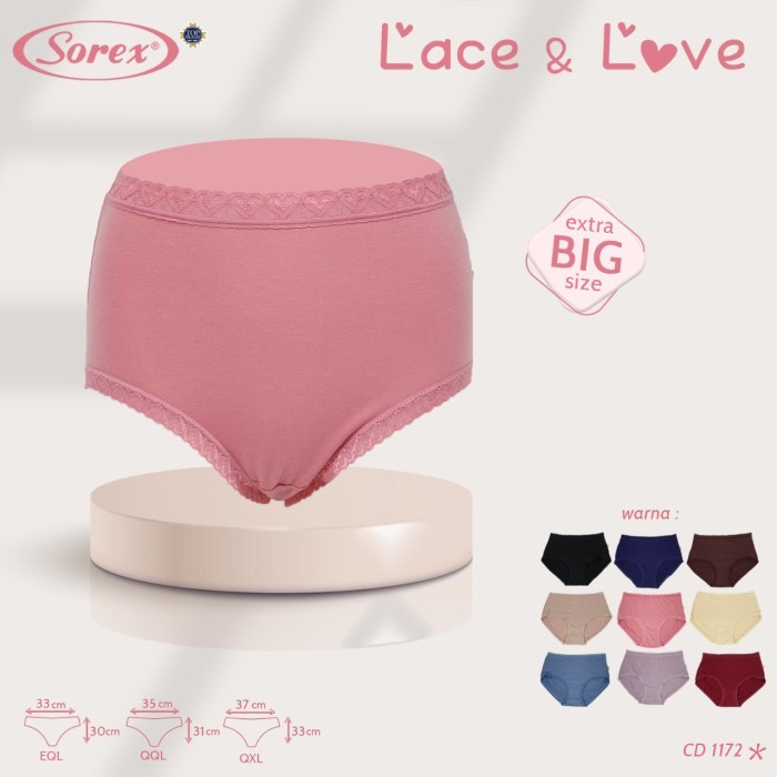 KL | CELANA DALAM SOREX SUPER JUMBO EXTRA SIZE LACE LOVE ART 1172