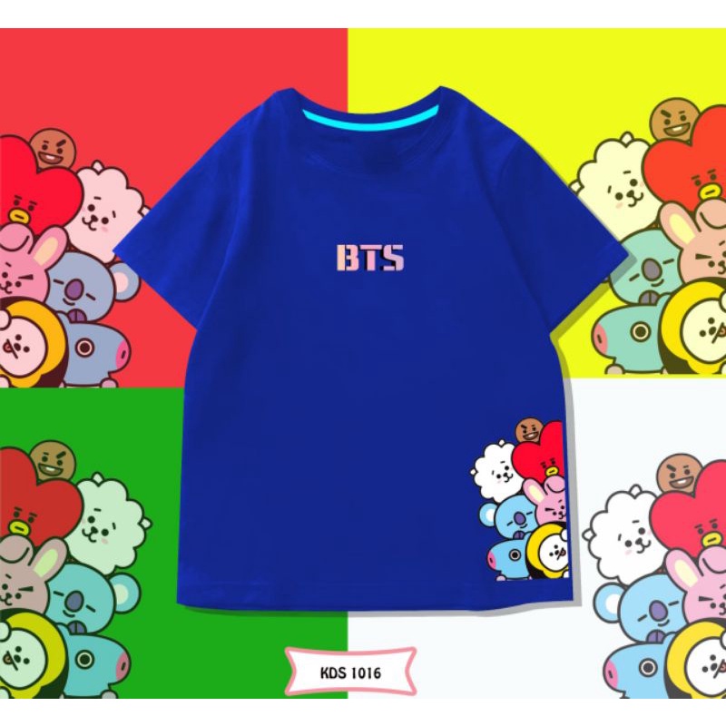 KAOS ANAK BTS CEWE COWO/LAOS ANAK BT21 UNISEX COTTON 24S ANTIBAKTERIAL