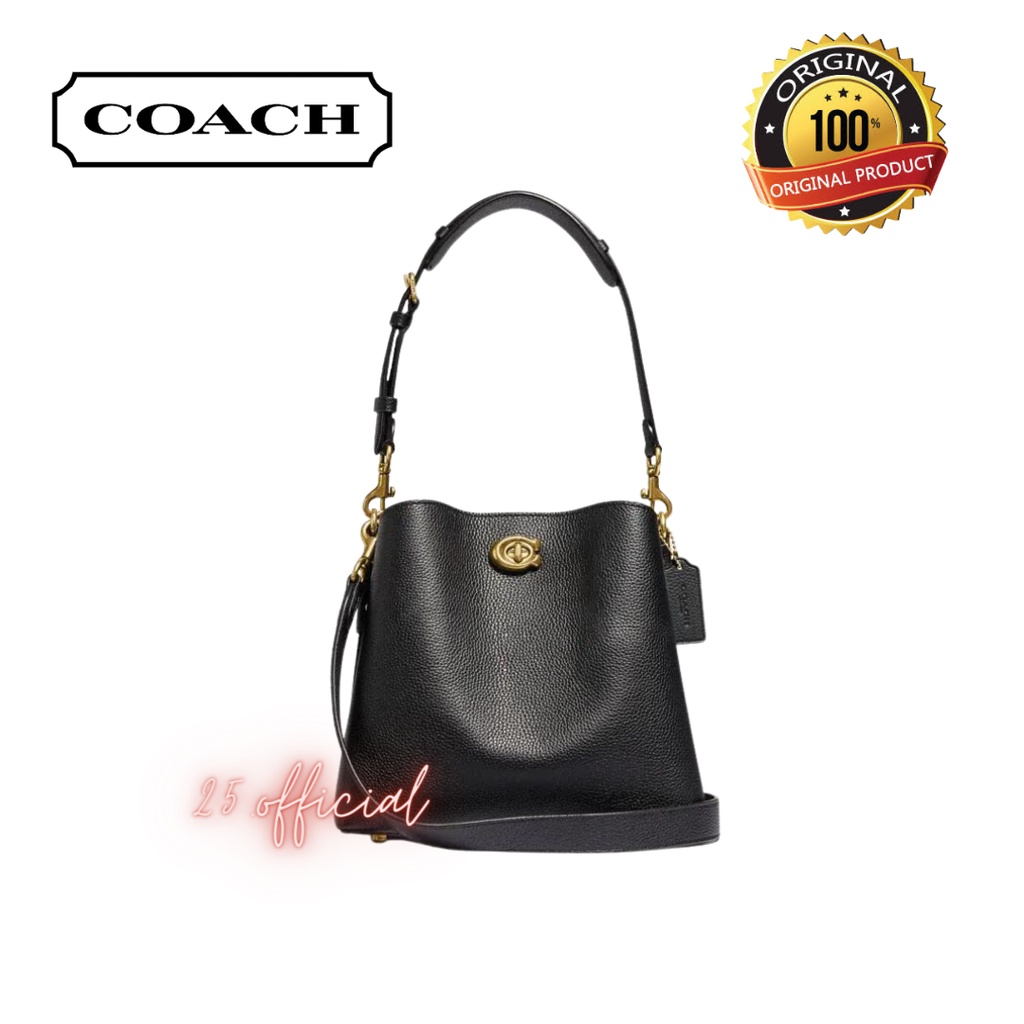 [ORIGINAL] COACH Willow Bucket Bag Leather Black / Tas Coach Original / Tas Wanita Original / Coach