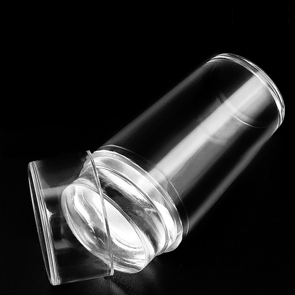 Providence 2 Sets Nail Art Stamper with Lid Washable Silicone DIY French Nail Templates for Beauty Salon