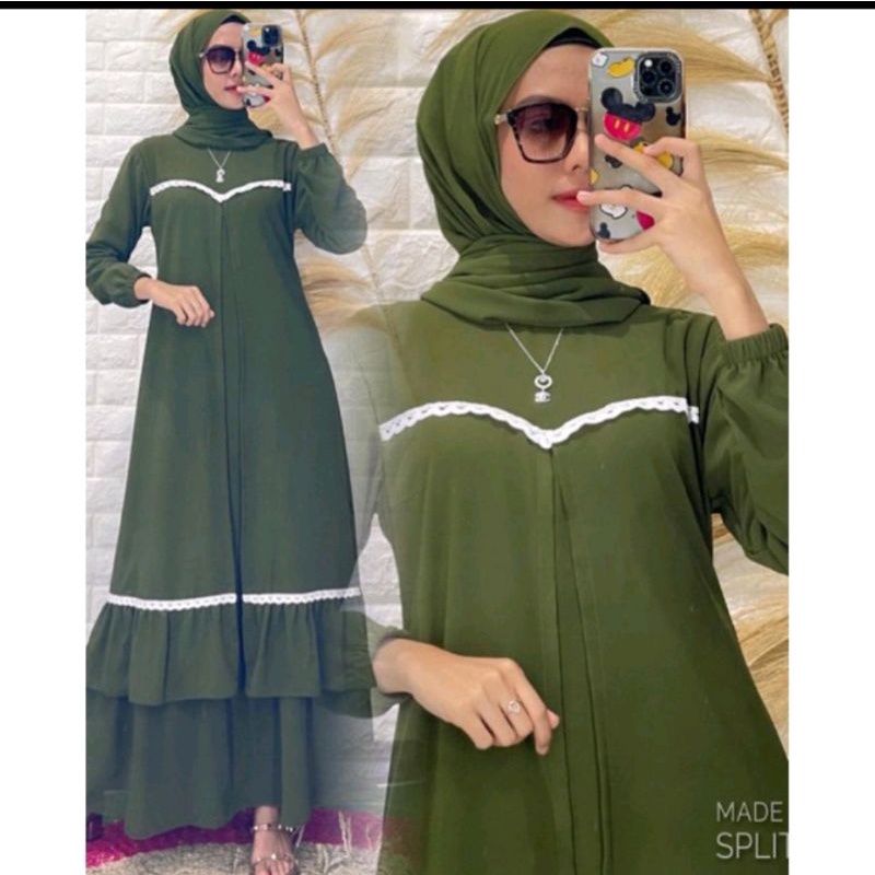 GAMIS ROMPI GAMIS RUFFLE GAMIS TERBARU TEEMURAH KOMBINASI POLOS RENDA KEKINIAN