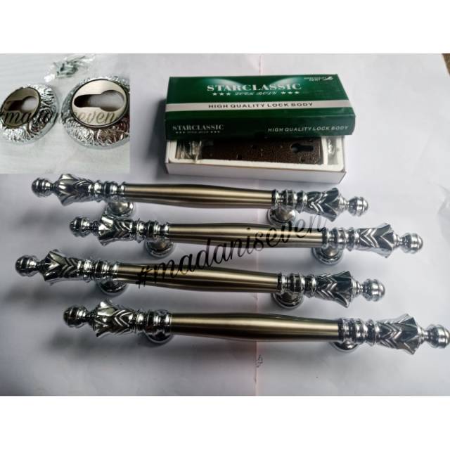 Handle Pintu Rumah / HANDLE PINTU RUMAH SET / Handle Pintu Kuningan Set / Tarikan Pintu Kuningan
