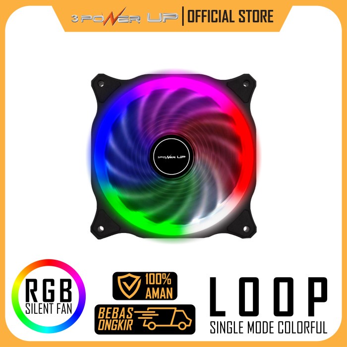 Fan Casing 12cm Power Up LOOP Single RGB Light LED / Fan Case 12cm