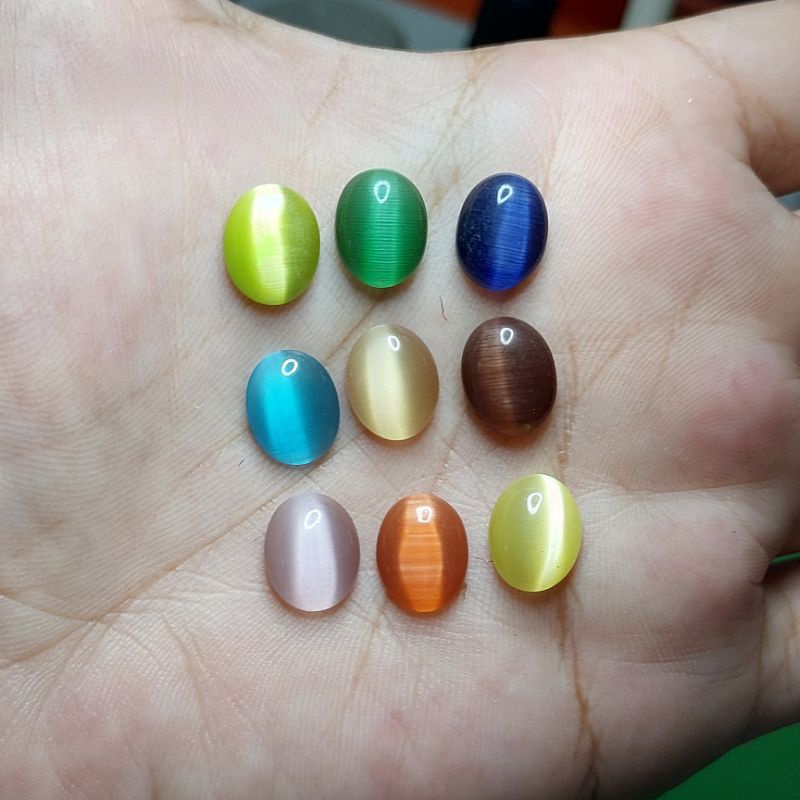 Borongan murah batu akik cat eye mini 10mm sintetic tidak asli