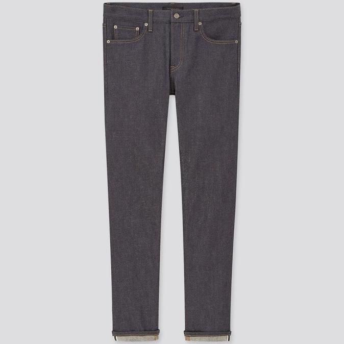 UNIQLO Jeans Slim Fit Stretch Selvedge Celana Panjang Pria