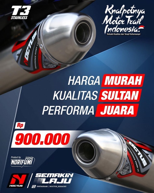 Noctus T3 By Norifumi - KNALPOT RACING ORIGINAL KLX CRF WR155 - Supermoto - Bukan proliner gp7 over-3