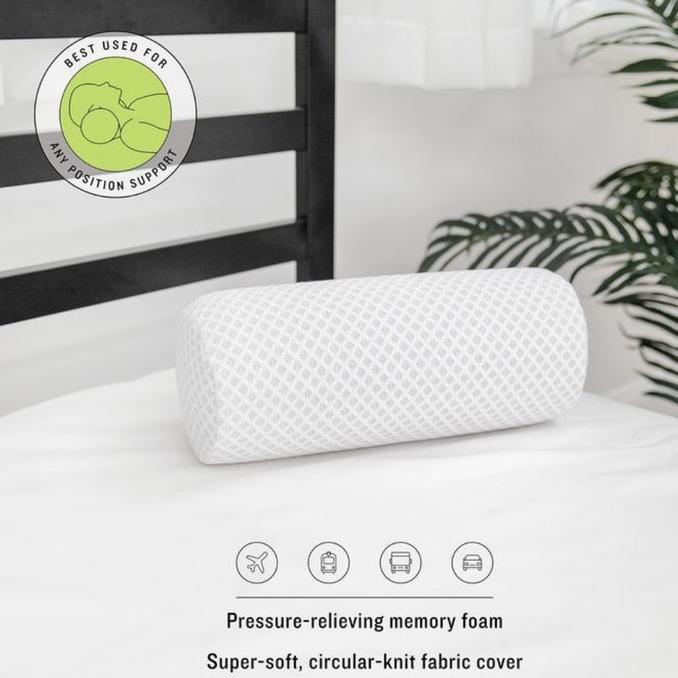 Vablo Neck Roll Pillow Bantal Leher memory foam