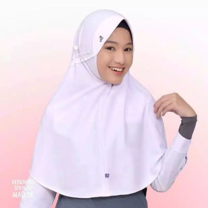 TERLARIS JILBAB ANAK SEKOLAH KUSUS PUTIH TK. SD. SMP. SMA - TK PUTIH
