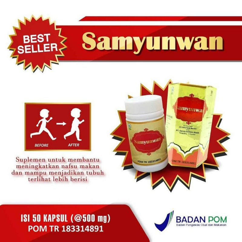 SAMYUNWAN OBAT PENGGEMUK BADAN BPOM ISI 50/OBAT PENGGEMUK BADAN