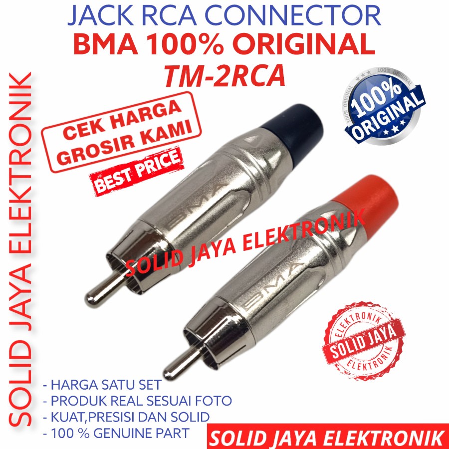 JACK RCA BMA TM-2 RCA JAK KONEKTOR CONNECTOR JEG JEK JECK JAK JAG COLOKAN RCA PLUG MALE AUDIO 1 SET TM2RCA TM2-RCA TM TM2-RCA PRODUK BMA ASLI ORIGINAL