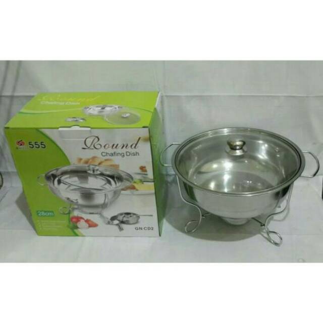 panci prasmanan sup bulat chafing dish 555