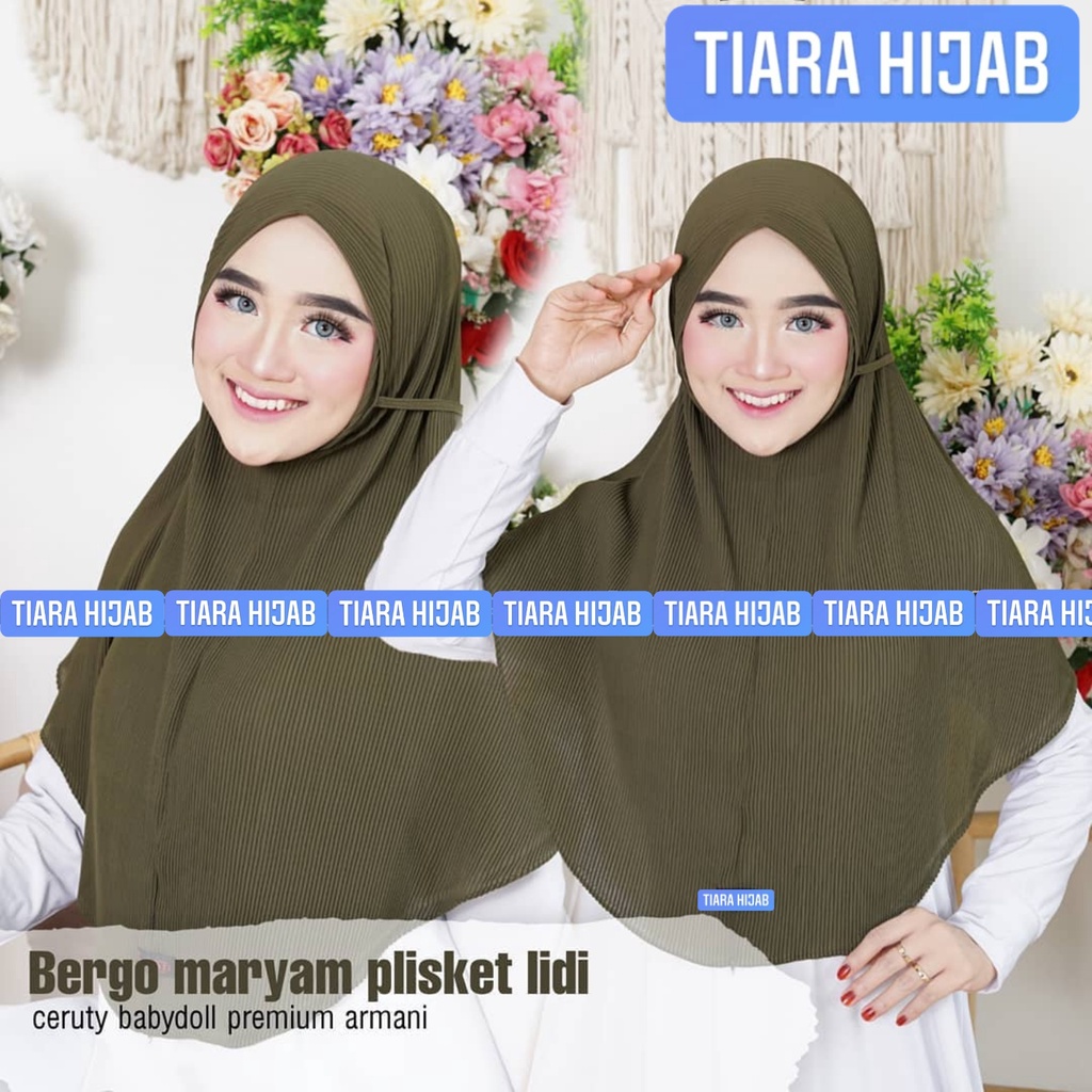 Jilbab Instan Syria Tali Kerudung Plisket Naqita Hijab Bergo Maryam Plisket Tali Plisket Full Pleate