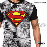 baju kaos 3d umakuka superman comic batman iron man spiderman hulk tshirt anak&dewasa pria original