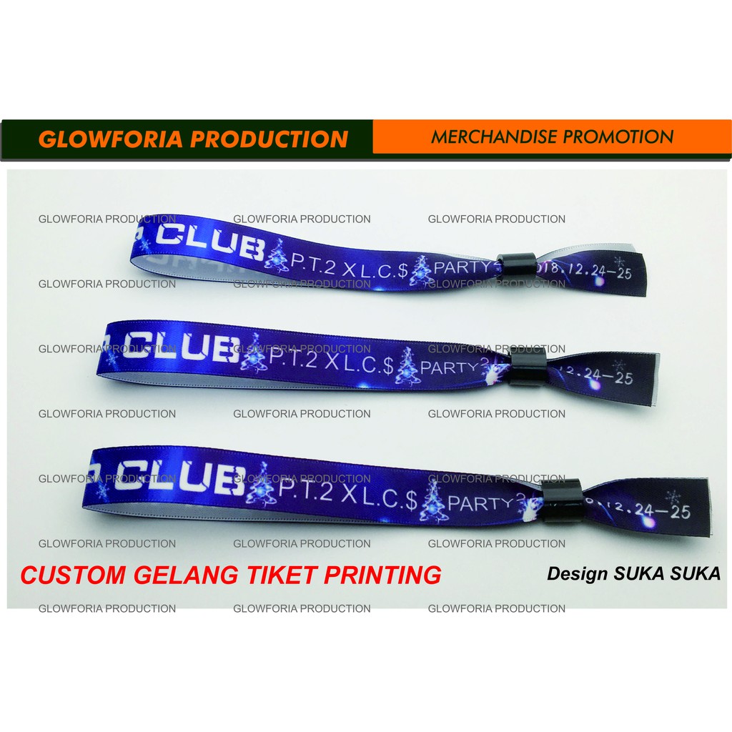 Grosir Cetak Gelang Tiket Event Festival Bahan Satin Printing Wristband Ticket Festival Shopee Indonesia