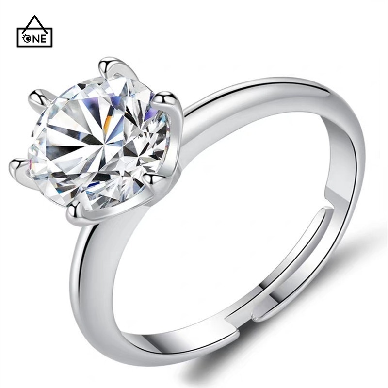 COD❤1PCS Cincin Lapis Emas dengan Batu Zircon untuk Wanita engagement ring Wedding ring A one