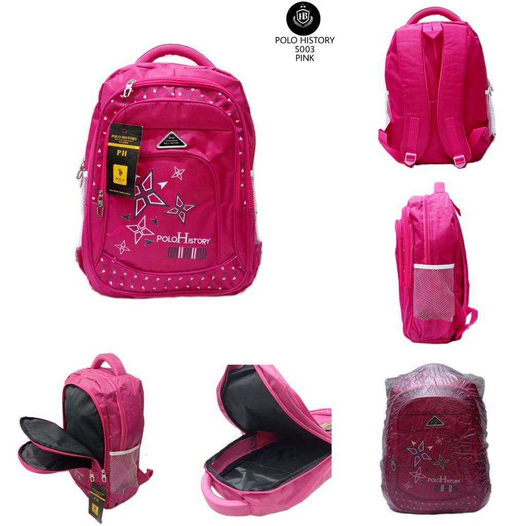 Tas Ransel Sekolah Laptop Anak Perempuan (Girls) Polo History 5003 18 Inch