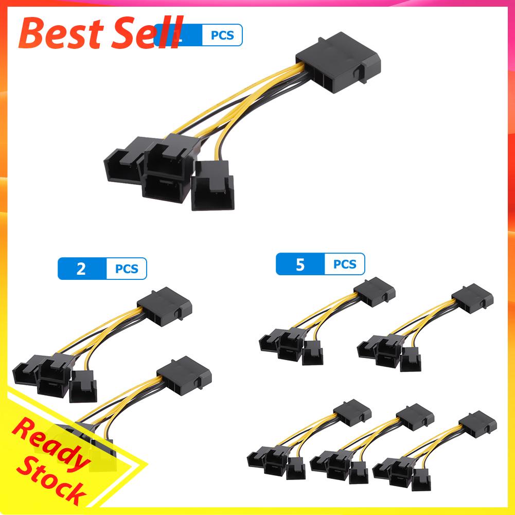 Kabel Power Splitter D-Port 3pin 1 Ke 4 Arah Untuk Kipas Pendingin Cpu Pc