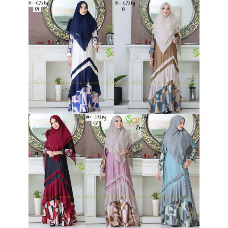 GAMIS ZEYA ORI BY SANITA /SYARI ZEYA BY SANITA / GAMIS SANITA BRANDED /SANITA SET HIJAB