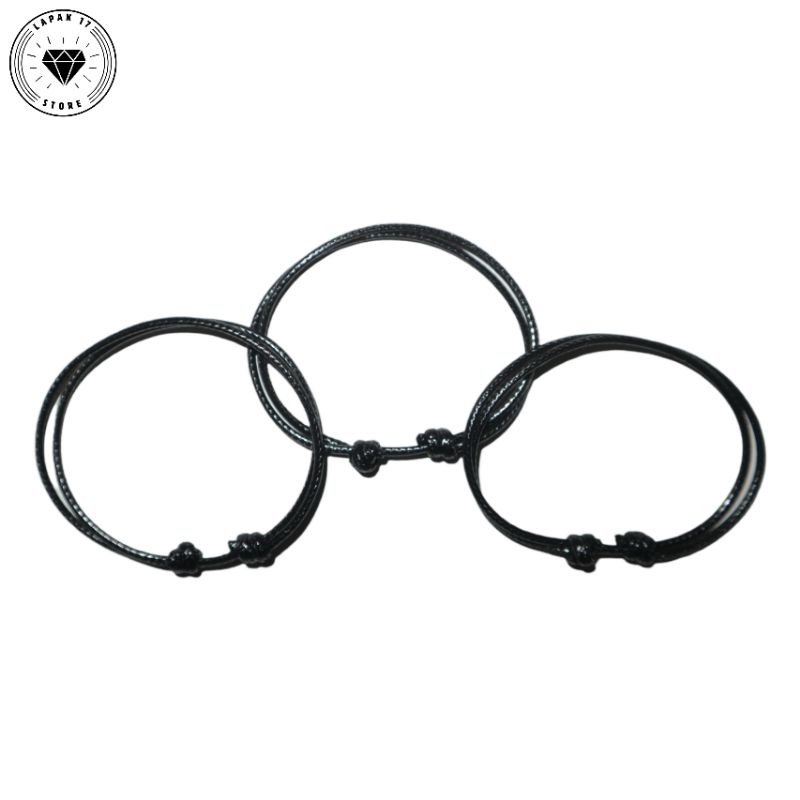 Gelang Tali Pria Wanita Hitam / Gelang Karet Hitam Pria Wanita