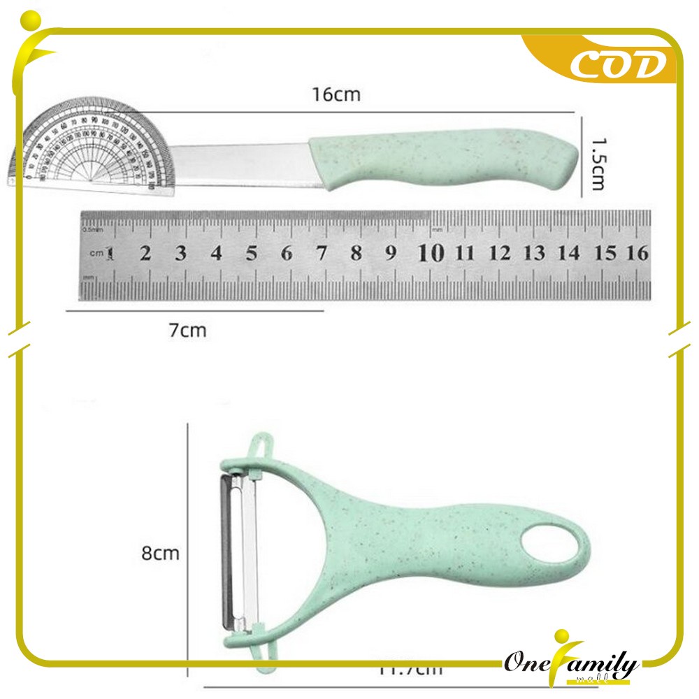 ONE-C442 Pisau Set Keramik 3 in 1 Serbaguna/ Talenan Pisau Pengupas Buah Dan Sayur Knife Peeler Fruit Chopping