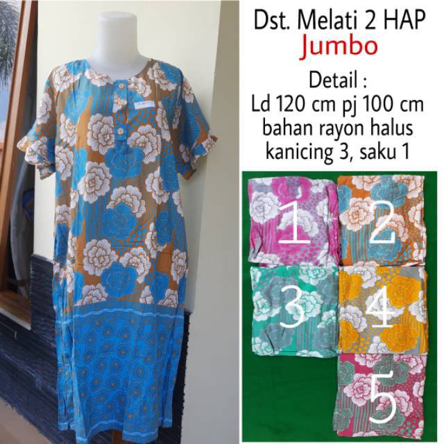 Daster BATIK jumbo HAP kancing depan
