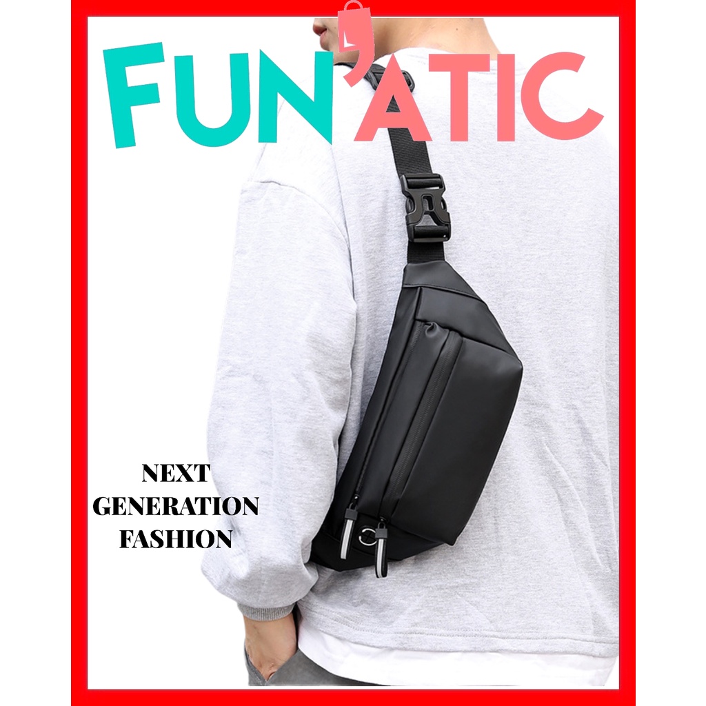 Funatic Tas Selempang Anti Air Unisex Import Fashion Waistbag Distro Uk 15 x 33 x 3cm FA936